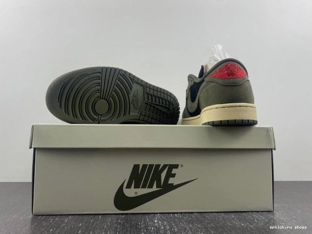 Rep SCOTT 1 X LOW DM7866-002 JORDAN TRAVIS OLIVE' SP 'BLACK OG AIR 0728